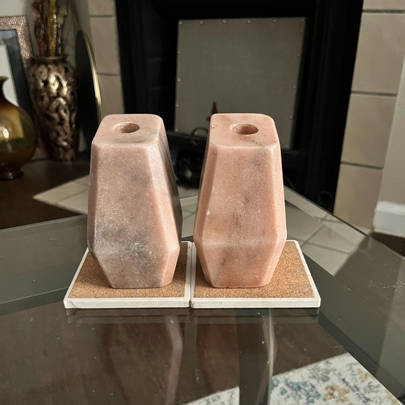 Set of 2 Pink Onyx Candle Holders - Picture 6 of 6